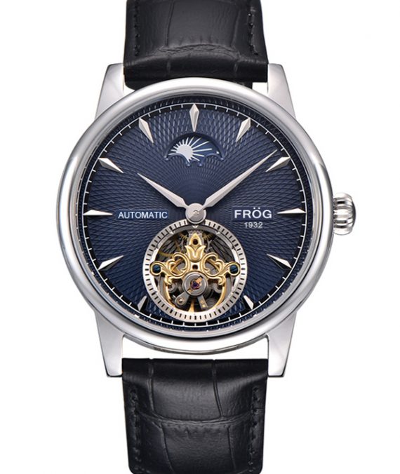 FROG HELIOS Navy 42 mm Leather Watch