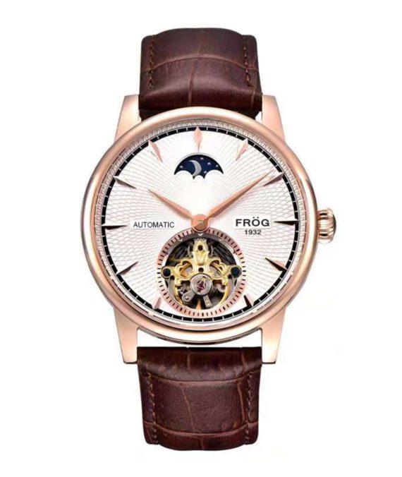 FROG HELIOS White 42 mm Leather Watch